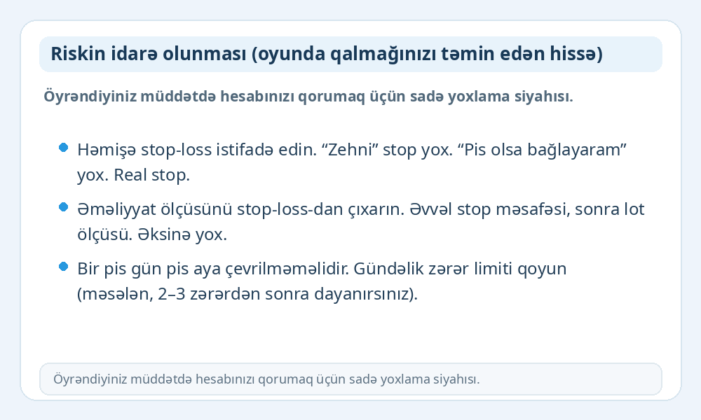 Risk idarəetmə yoxlama siyahısı infoqrafikası