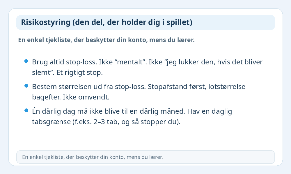 Infografik med tjekliste til risikostyring