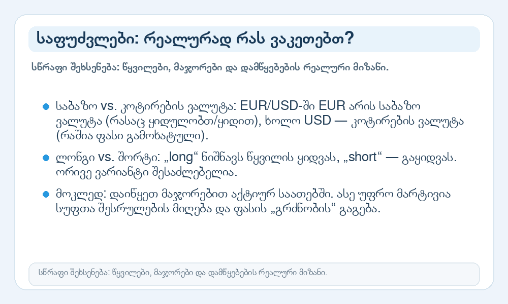 ფორექსის საფუძვლების ინფოგრაფიკა