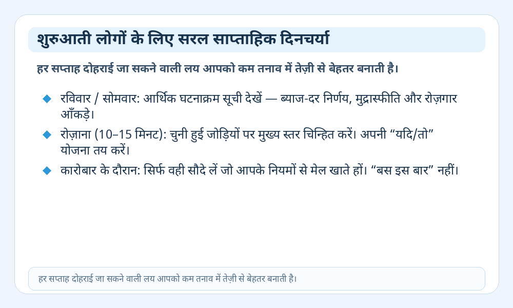 शुरुआती लोगों के लिए साप्ताहिक रूटीन