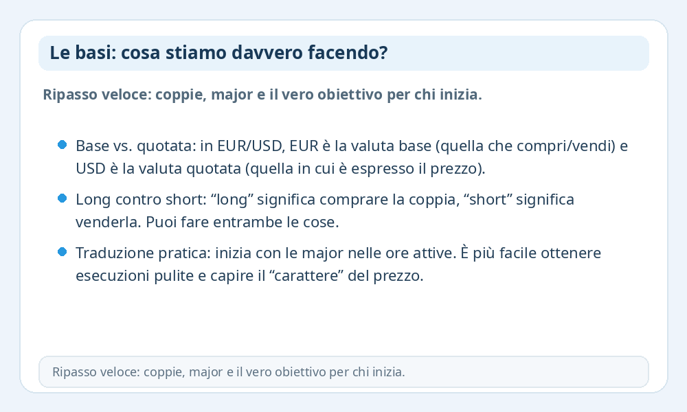 Infografica sulle basi del Forex