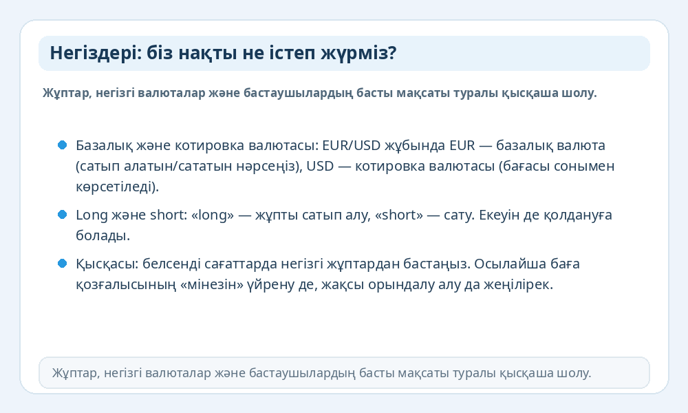 Forex негіздері инфографикасы