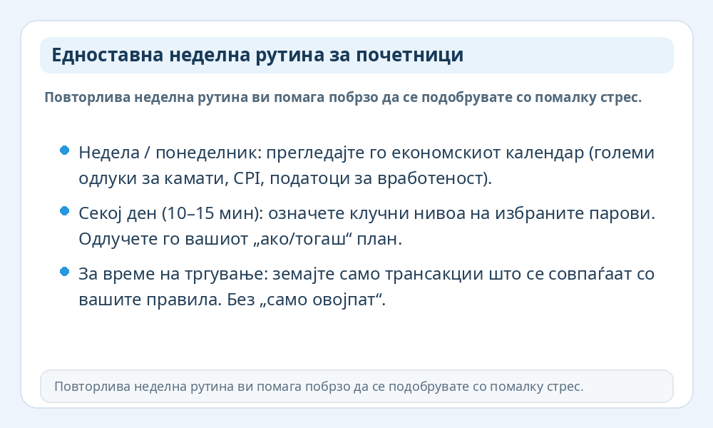 Инфографик за неделна рутина за почетници