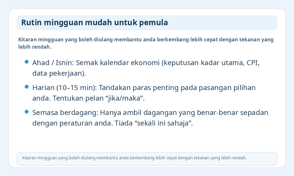 Infografik rutin mingguan untuk pemula