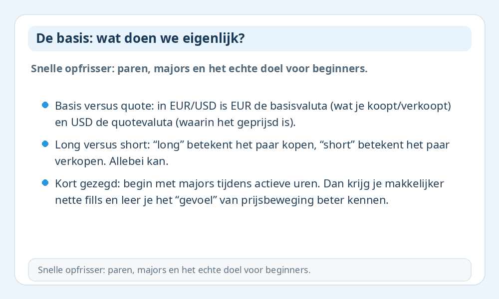 Infographic met Forex-basisprincipes