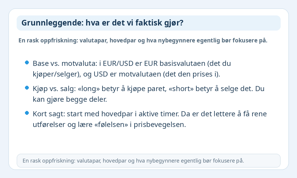 Infografikk med Forex-grunnleggende
