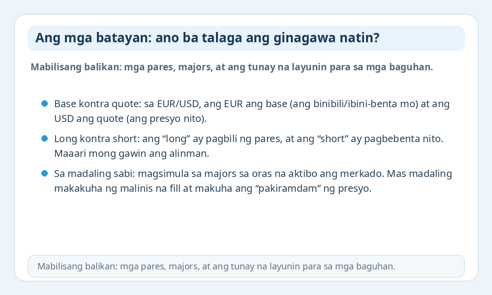 Infographic ng mga batayan ng Forex