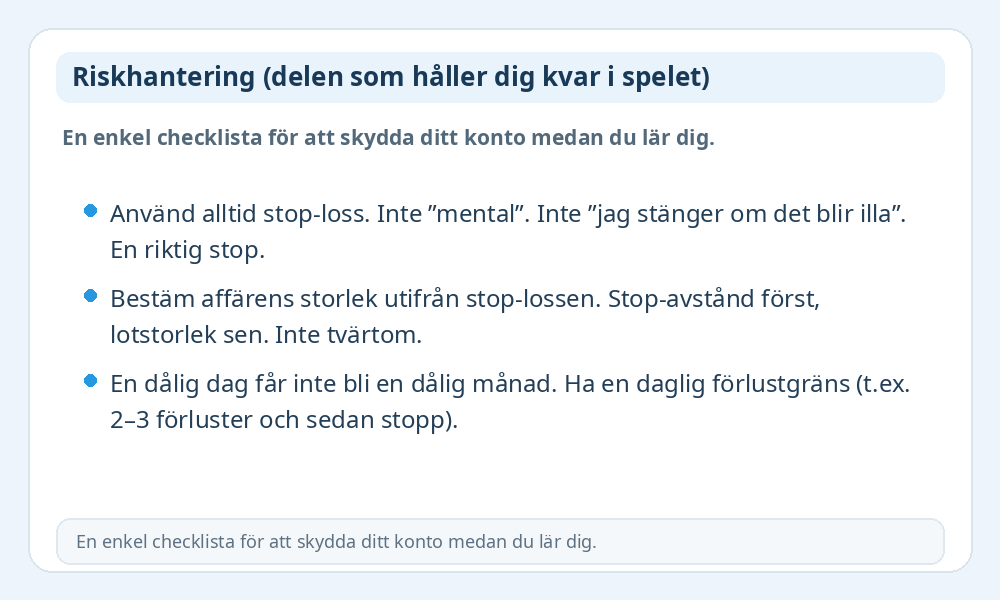 Infografik med checklista för riskhantering