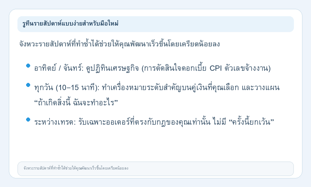 อินโฟกราฟิกรูทีนรายสัปดาห์สำหรับมือใหม่