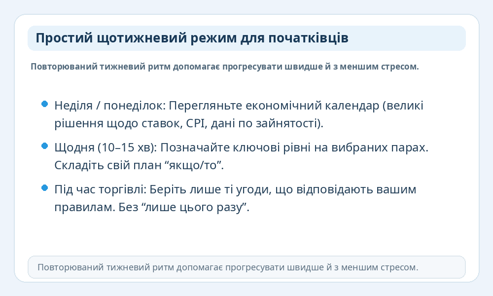 Інфографіка: щотижневий режим для початківців